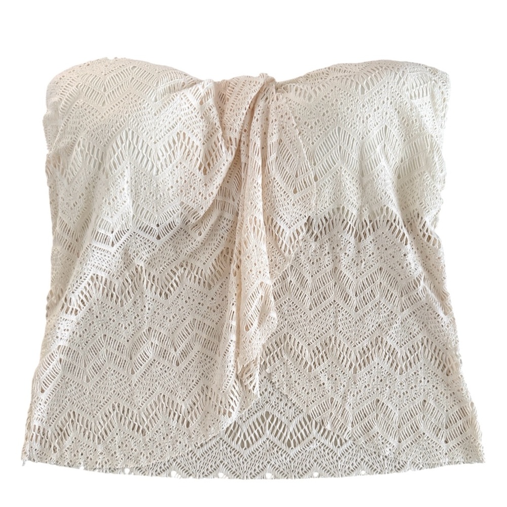 NWOT Vince Camuto Crochet Lace Draped Bandini Top - Picture 3 of 7